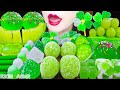 【ASMR】GREEN DESSERTS💚 SHINE MUCAT DAIFUKU,CLOVER JELLY,MELON,CHEESECAKE MUKBANG 먹방 EATING SOUNDS