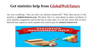 Statistics Assignment help globalwebtutors