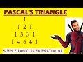 Pascal Triangle In C Using For Loop