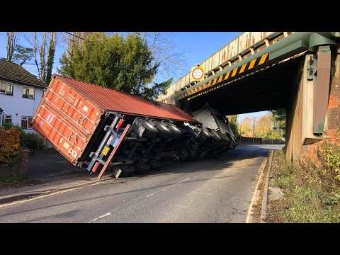 TRUCKS SMASHING INTO BRIDGES ! Trucks Hitting Overpasses, Trucks ...