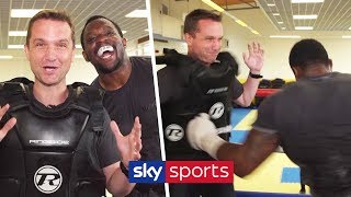 Dillian Whyte lands VICIOUS bodyshots on Sky commentator Andy Clarke | Bodybag Challenge