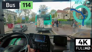 Bus 114 RATP | Villemomble Les Coquetiers Tramway/Château de Vincennes Métro - 4K