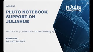 Pluto Notebook Support on JuliaHub