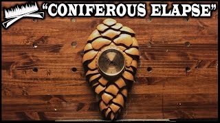 PINE CONE CLOCK WOODCARVING - "CONIFEROUS ELAPSE" - Relief Carving A Pine Cone Clock With Depth