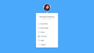 User Account Dropdown Menu using Html CSS & Vanilla Javascript