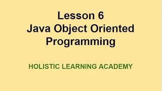 Lesson 6 Java Object Oriented Programming