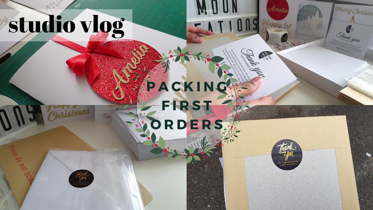 Studio Vlog Packing Orders Unboxing Packaging Supplies Christmas