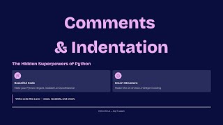 Write Clean Code Like a Pro 🧠 | Comments & Indentation Explained #PythonAI #LearnAI #CodingTips