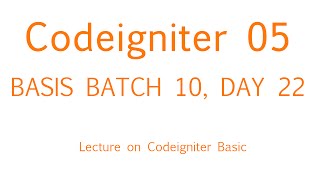 Codeigniter Bangla tutorial Part 05