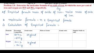 Determine the molecular formula of an oxide of iron, in which the mass per cent of iron and....