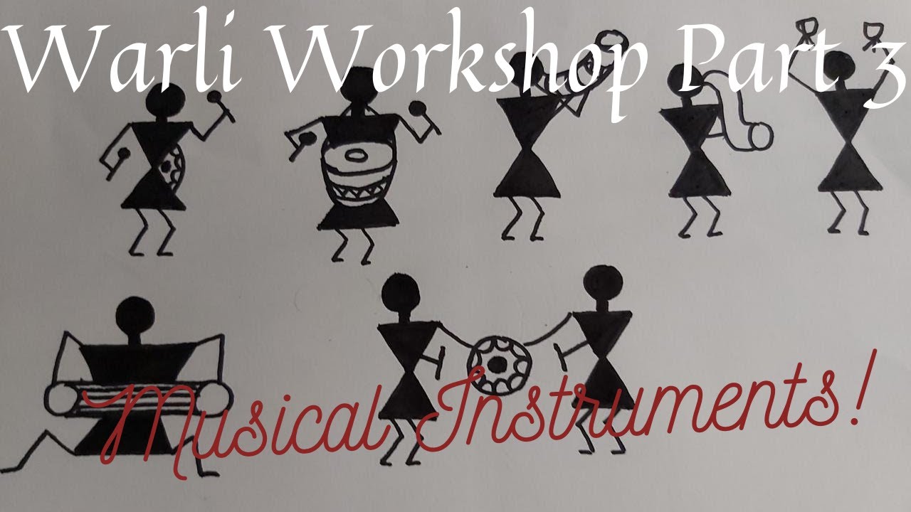 Learn How To Draw Warli! Part 3! Warli People With Musical Instruments ...