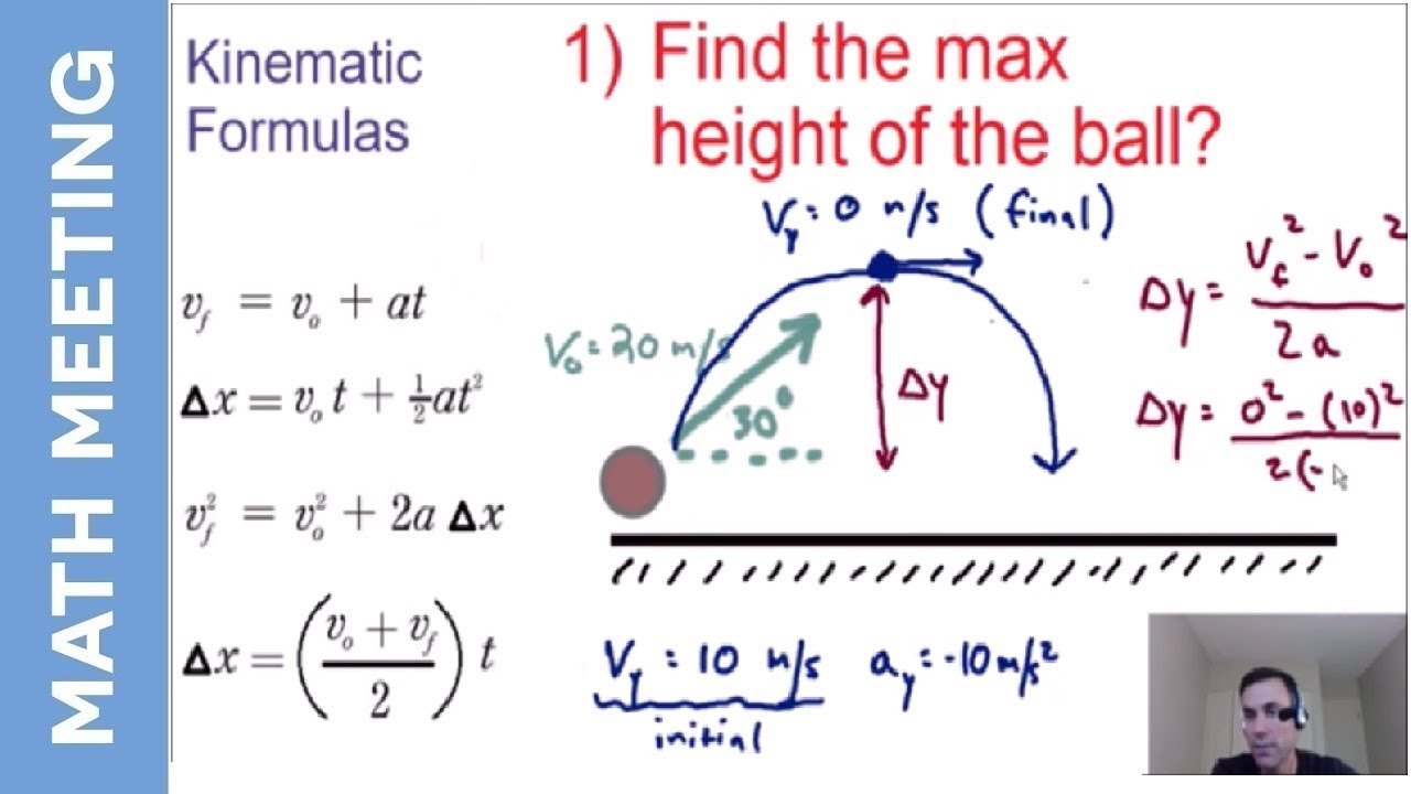 Projectile Motion - 2 Dimensional Kinematics (question 1) - YouTube