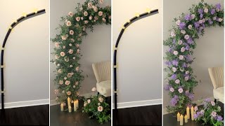 DIY - Foam/ Pool Noodles Floral Wall Backdrop diy-Floral wall Installation  DIY-Easy Backdrop part 1