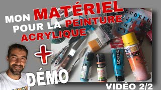 Vidéo 2/2 : Le matériel indispensable pour la peinture acrylique abstrait / cours commenté