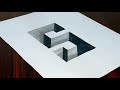 How to draw 3d letter S on paper. 3d letters in hole shape