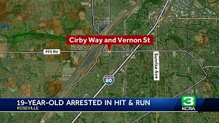 19-year-old arrested in in Roseville hit-and-run