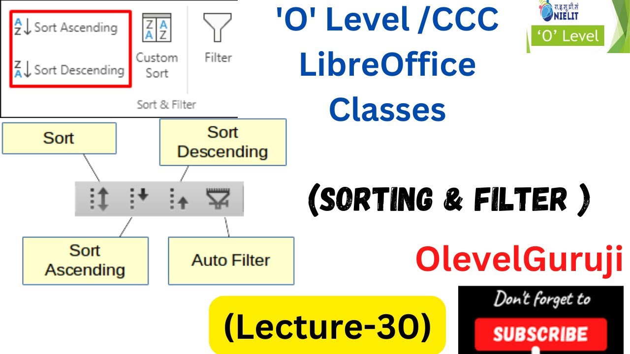 How To Use Sorting And Filtering In LibreOffice Calc|| Difference ...