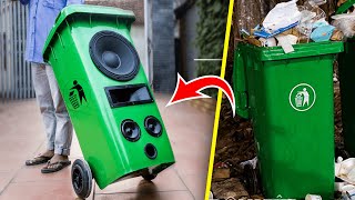 Recycle Garbage Can into Pull Rod Speaker