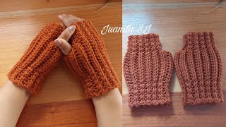 Guantes,  Mitones tejidos a crochet paso a paso / tejer a crochet / Cómo tejer