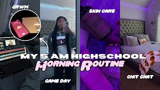 MY REALISTIC 5AM HIGH SCHOOL MORNING ROUTINE|grwm/chitchat,skin care, etc| JordynBriyahna