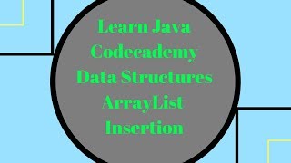Codecademy Learn Java, ArrayList Insertion, Data Structures