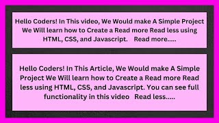 read more read less button html css javascript. source code is free.