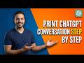 How To Print ChatGPT Conversation (Step-By-Step Tutorial)