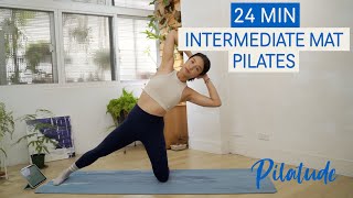 24分鐘 中級皮拉提斯｜全身訓練｜下腹臀超有感｜24min intermediate mat pilates｜Pilatude