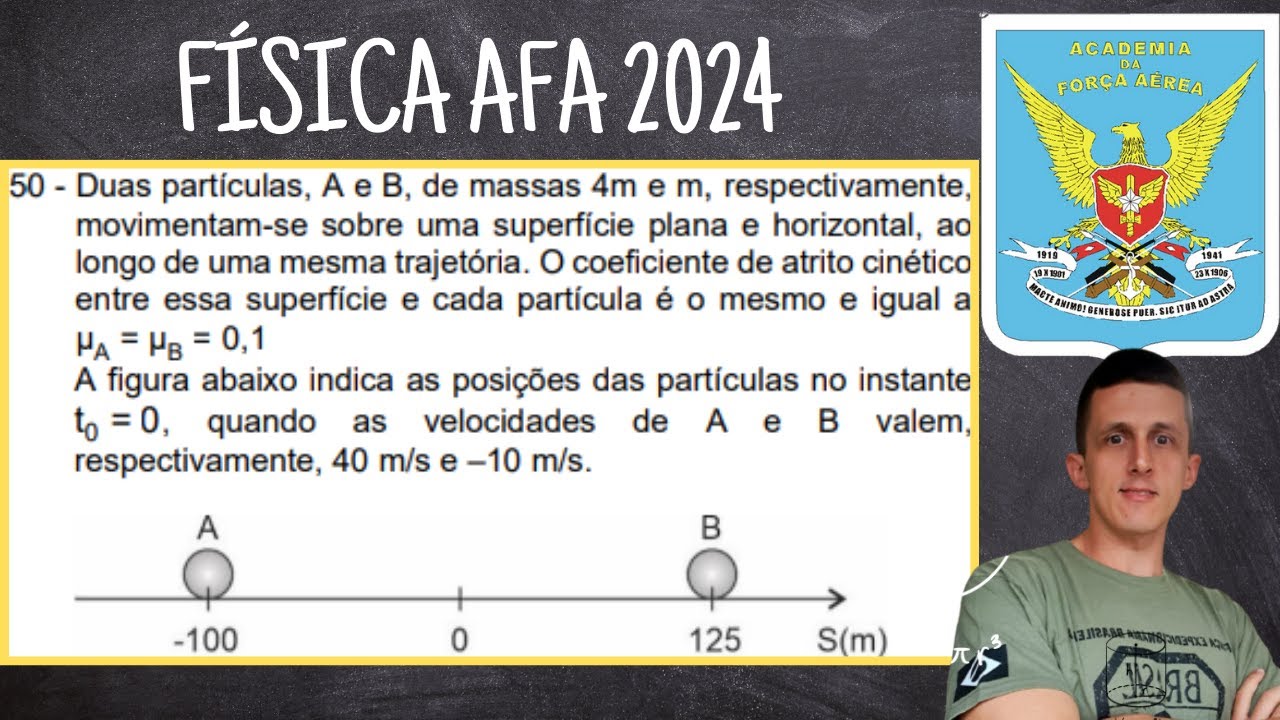 FÍSICA AFA 2024: EXPLICAÇAO QUESTAO DE COLISOES +MOVIMENTO ...