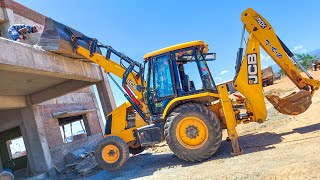 JCB 3DX Going Helps New Building Construction to carry materials to Labour's | jcb video