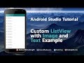 Android Studio Tutorial : Custom Android ListView with Image and Text Example using ArrayAdapter