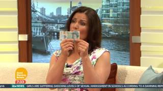 Susanna Reacts To Piers Ripping A Plastic Fiver In Half With His Teeth! | Good Morning Britain