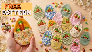 FASTest Easter Craft Ever! DIY 5-Minute Fabric Egg Pouches, The Ultimate Scrap Buster + FREE Pattern