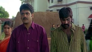 Nagarjuna Warning To Raviteja Scene || Sitaramaraju Movie || Harikrishna,Nagarjuna
