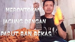 Merontokkan jagung dengan parut ban bekas