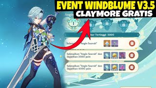 Cara Mendapatkan Claymore Baru Gratis - Event Windblume Genshin Impact v3.5