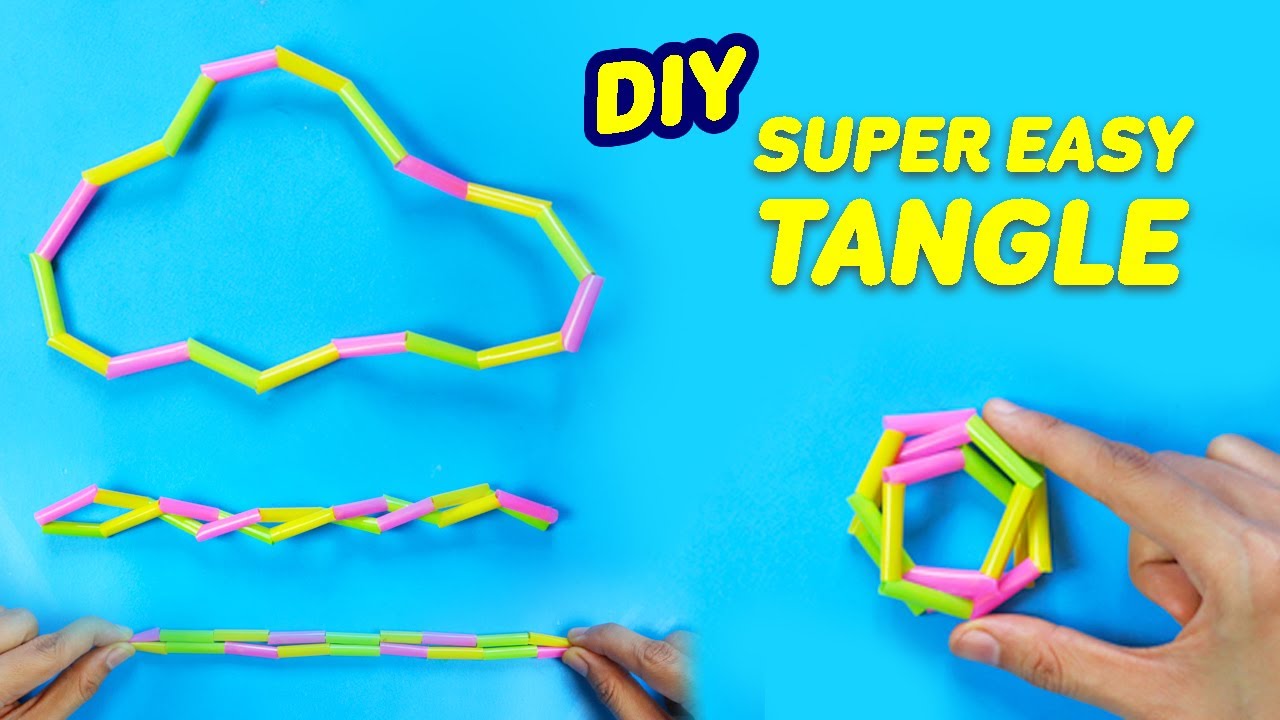 Diy Super Easy Tangle With Straws Youtube