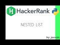 Nested List | hackerrank Python Solutions | unq coder