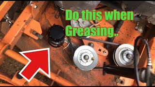 How to grease a SCAG V ride 2 stand on MOWER