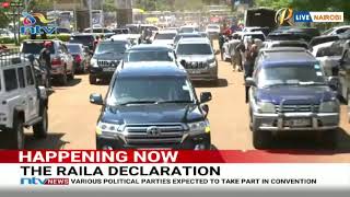 #AzimioLaUmoja :Raila Odinga's convoy from Safari Park to Kasarani