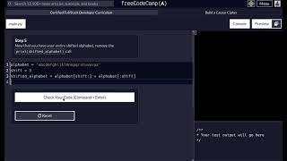 FreeCodeCamp - Python Project - Step 5 of 25 - Caesar Cipher