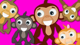 Five Little Monkeys Jumping On The Bed | HooplaKidz Official Kids Songs Series - Ep1