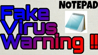 How to make Fake Virus Warning! Useful at many Situations : PC Tricks