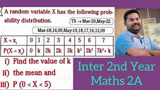 Problem on Random variables||Inter 2nd Year Maths 2A@maths naresh eclass