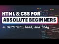 HTML & CSS for Absolute Beginners: DOCTYPE, head, and body