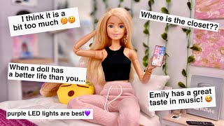 Emily Reacts to Comments on her NEW Room! - Emily’s Vlog | Trendy Barbie Doll Room