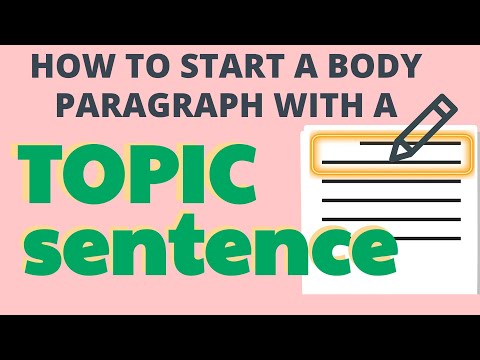 What is a topic sentence in a body paragraph?