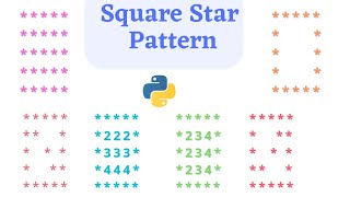 || 76 || Python Square Pattern | Hollow Square Pattern Printing | Square Pattern in Python | Square