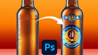 the best way to place a logo in a bottle. #photoshop #shorts