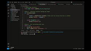 Calculator Using sympy library